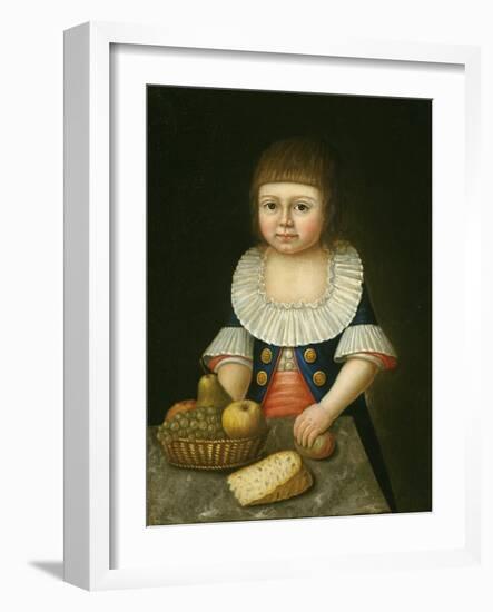 Boy with a Basket of Fruit, c.1790-American School-Framed Giclee Print