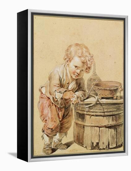 Boy with a Broken Egg, Ca 1756-Jean-Baptiste Greuze-Framed Premier Image Canvas