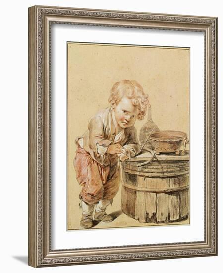 Boy with a Broken Egg, Ca 1756-Jean-Baptiste Greuze-Framed Giclee Print