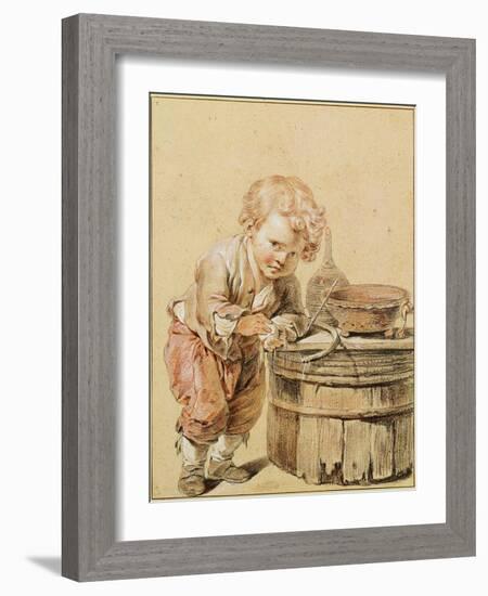 Boy with a Broken Egg, Ca 1756-Jean-Baptiste Greuze-Framed Giclee Print