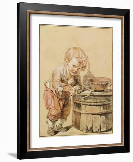 Boy with a Broken Egg, Ca 1756-Jean-Baptiste Greuze-Framed Giclee Print