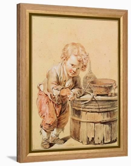 Boy With a Broken Egg-Jean-Baptiste Greuze-Framed Premier Image Canvas