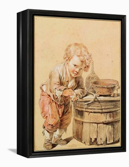 Boy With a Broken Egg-Jean-Baptiste Greuze-Framed Premier Image Canvas