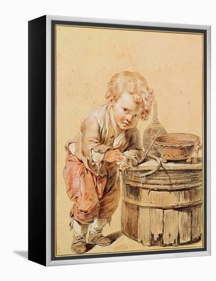 Boy With a Broken Egg-Jean-Baptiste Greuze-Framed Premier Image Canvas