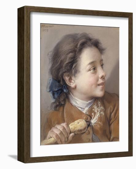 Boy with a Carrot, 1738-Francois Boucher-Framed Giclee Print