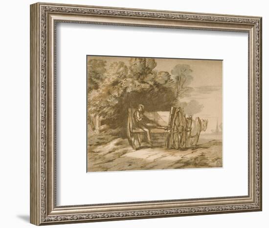 Boy with a Cart. - Sketch with Pen and Wash, 18th Century-Thomas Gainsborough-Framed Giclee Print