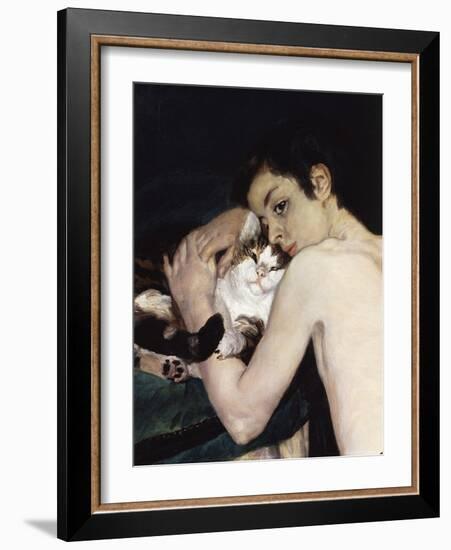 Boy with a Cat, 1868, Detail-Pierre-Auguste Renoir-Framed Giclee Print