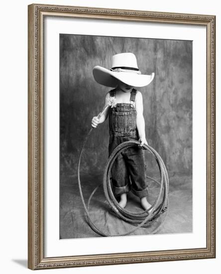 Boy with a Cowboy Hat and Lasso-Nora Hernandez-Framed Giclee Print