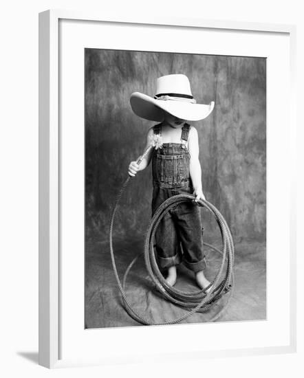 Boy with a Cowboy Hat and Lasso-Nora Hernandez-Framed Giclee Print