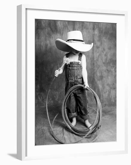 Boy with a Cowboy Hat and Lasso-Nora Hernandez-Framed Giclee Print