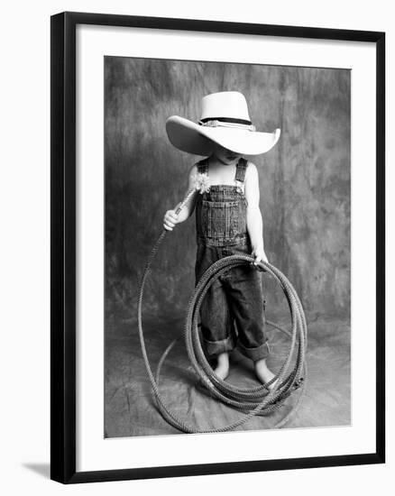 Boy with a Cowboy Hat and Lasso-Nora Hernandez-Framed Giclee Print