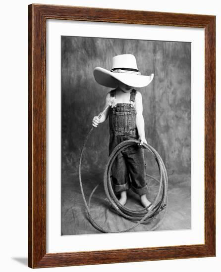 Boy with a Cowboy Hat and Lasso-Nora Hernandez-Framed Giclee Print