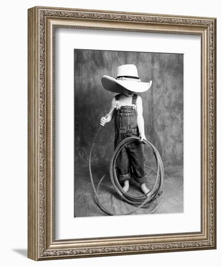 Boy with a Cowboy Hat and Lasso-Nora Hernandez-Framed Giclee Print