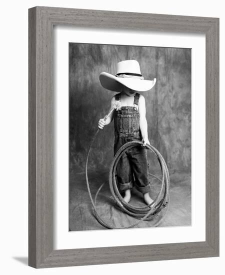 Boy with a Cowboy Hat and Lasso-Nora Hernandez-Framed Giclee Print