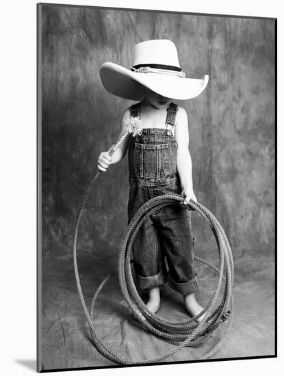Boy with a Cowboy Hat and Lasso-Nora Hernandez-Mounted Giclee Print