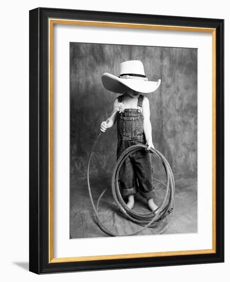 Boy with a Cowboy Hat and Lasso-Nora Hernandez-Framed Giclee Print