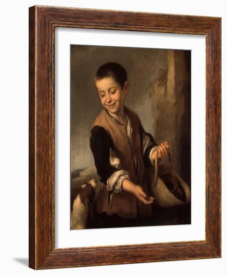 Boy with a Dog, Between 1655 and 1660-Bartolomé Estéban Murillo-Framed Giclee Print