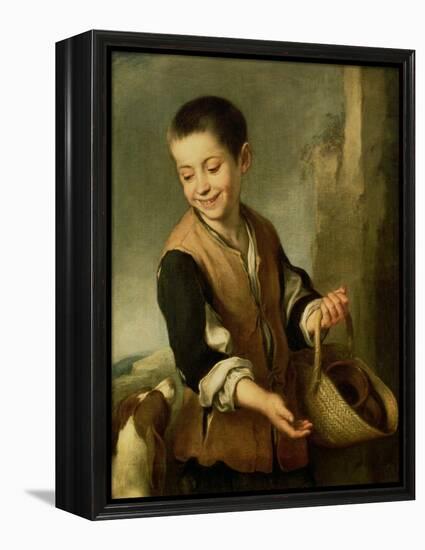 Boy with a Dog, circa 1650-Bartolome Esteban Murillo-Framed Premier Image Canvas