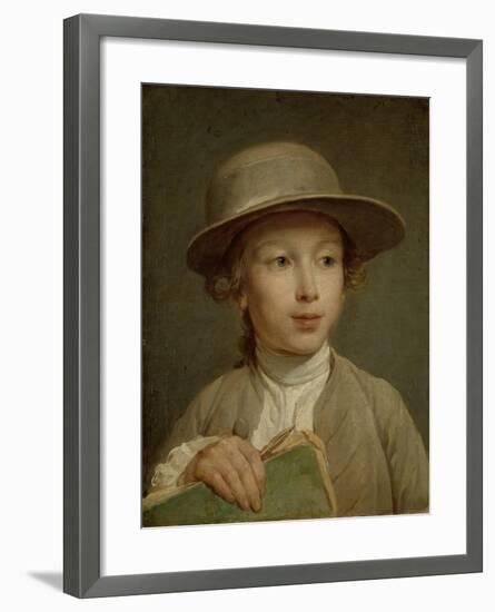 Boy with a Drawing Book-Nicolas Bernard Lepicie-Framed Art Print