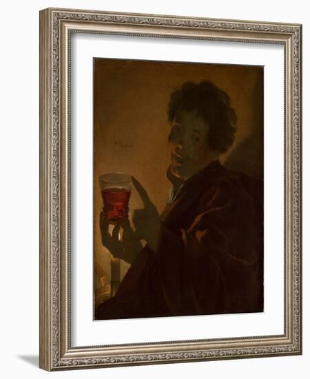 Boy with a Wineglass, 1623 (Oil on Canvas)-Hendrick Ter Brugghen-Framed Giclee Print
