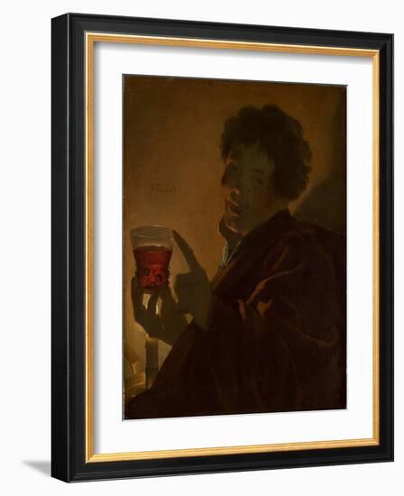 Boy with a Wineglass, 1623 (Oil on Canvas)-Hendrick Ter Brugghen-Framed Giclee Print