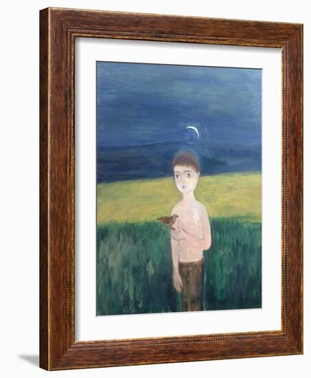 Boy with Bird, 2002-Roya Salari-Framed Giclee Print