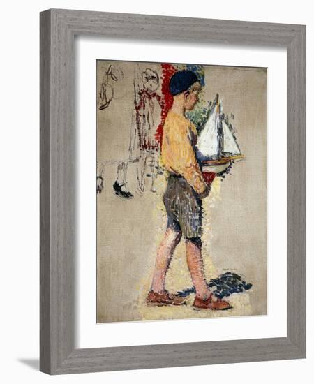 Boy with Boat, Garcon Avec Bateau-Henri Martin-Framed Giclee Print