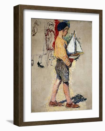 Boy with Boat, Garcon Avec Bateau-Henri Martin-Framed Giclee Print