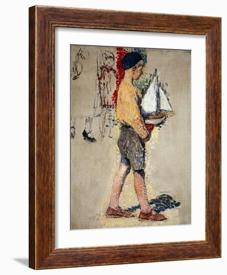 Boy with Boat, Garcon Avec Bateau-Henri Martin-Framed Giclee Print