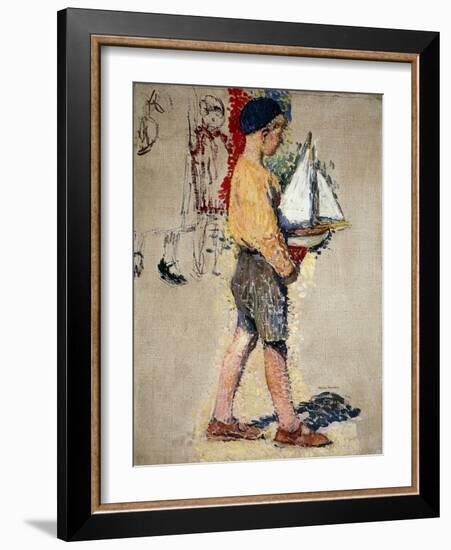 Boy with Boat, Garcon Avec Bateau-Henri Martin-Framed Giclee Print