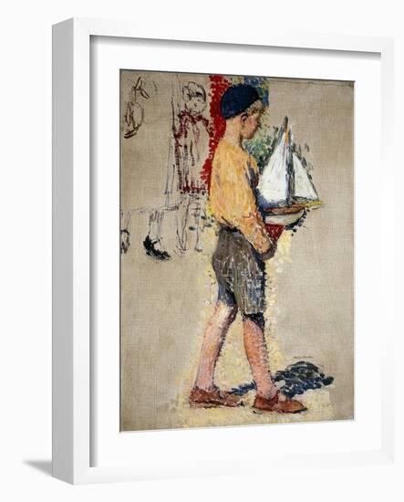 Boy with Boat, Garcon Avec Bateau-Henri Martin-Framed Giclee Print