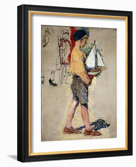 Boy with Boat, Garcon Avec Bateau-Henri Martin-Framed Giclee Print