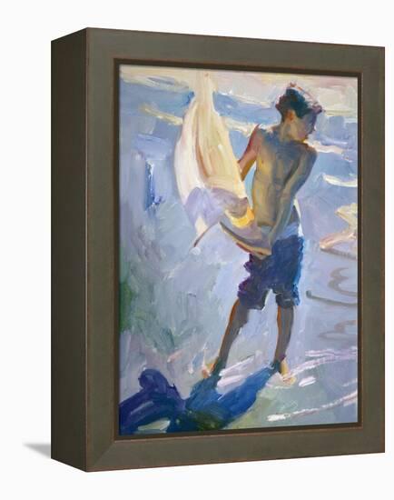 Boy With Boat-John Asaro-Framed Premier Image Canvas