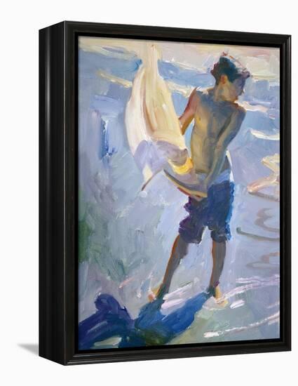 Boy With Boat-John Asaro-Framed Premier Image Canvas