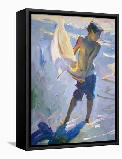 Boy With Boat-John Asaro-Framed Premier Image Canvas