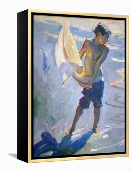 Boy With Boat-John Asaro-Framed Premier Image Canvas