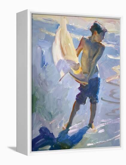 Boy With Boat-John Asaro-Framed Premier Image Canvas