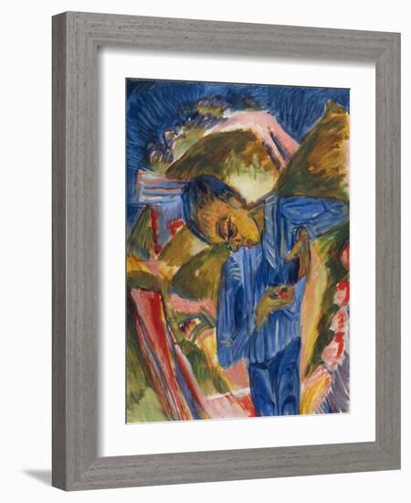 Boy with Candies, 1918 (Oil on Canvas)-Ernst Ludwig Kirchner-Framed Giclee Print