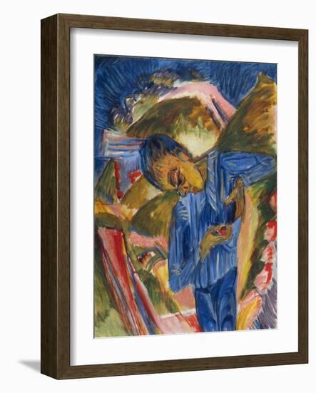 Boy with Candies, 1918 (Oil on Canvas)-Ernst Ludwig Kirchner-Framed Giclee Print