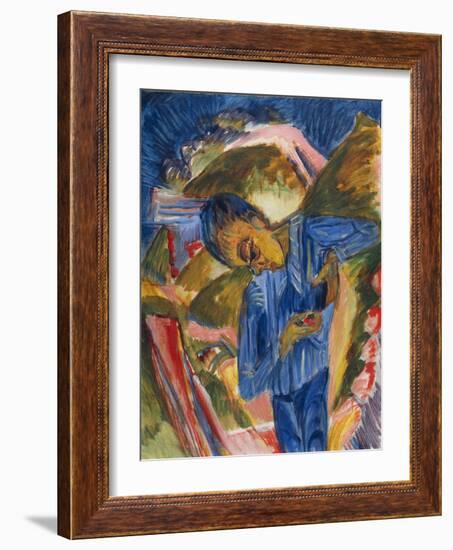 Boy with Candies, 1918 (Oil on Canvas)-Ernst Ludwig Kirchner-Framed Giclee Print