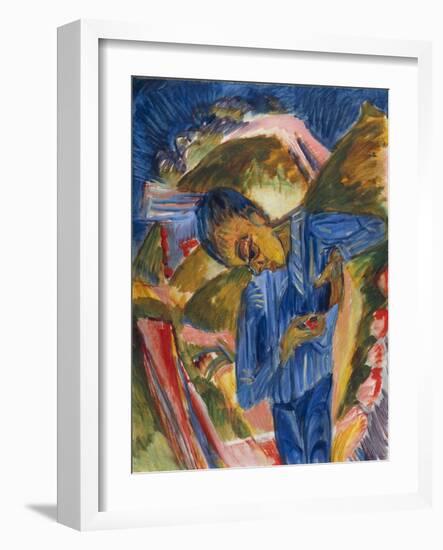 Boy with Candies, 1918 (Oil on Canvas)-Ernst Ludwig Kirchner-Framed Giclee Print
