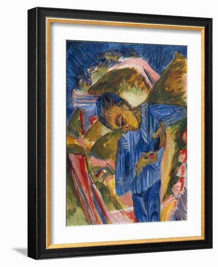 Boy with Candies, 1918 (Oil on Canvas)-Ernst Ludwig Kirchner-Framed Giclee Print