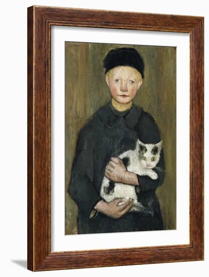 Boy with Cat-Paula Modersohn-Becker-Framed Giclee Print