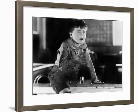 Boy with Dirty Hands Crying-null-Framed Photo