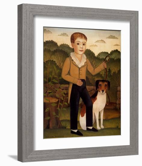 Boy with Dog-Diane Ulmer Pedersen-Framed Art Print