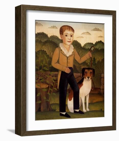 Boy with Dog-Diane Ulmer Pedersen-Framed Art Print