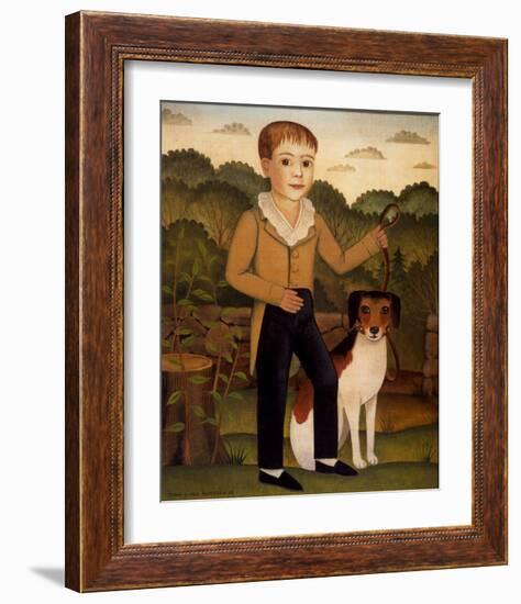 Boy with Dog-Diane Ulmer Pedersen-Framed Art Print
