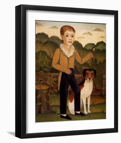 Boy with Dog-Diane Ulmer Pedersen-Framed Art Print