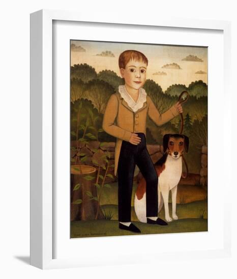 Boy with Dog-Diane Ulmer Pedersen-Framed Art Print