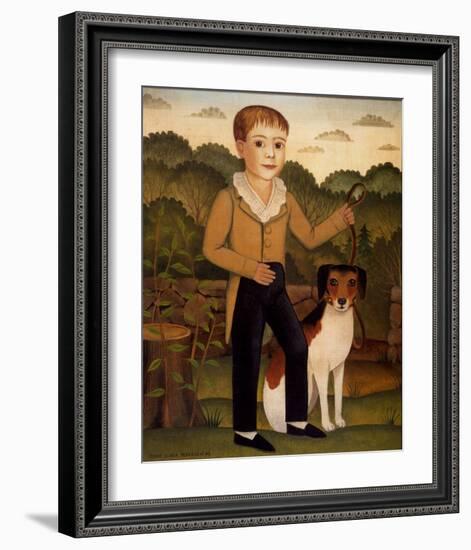 Boy with Dog-Diane Ulmer Pedersen-Framed Art Print